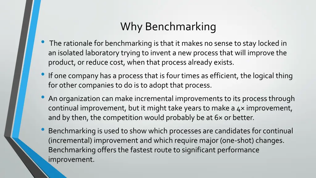 why benchmarking