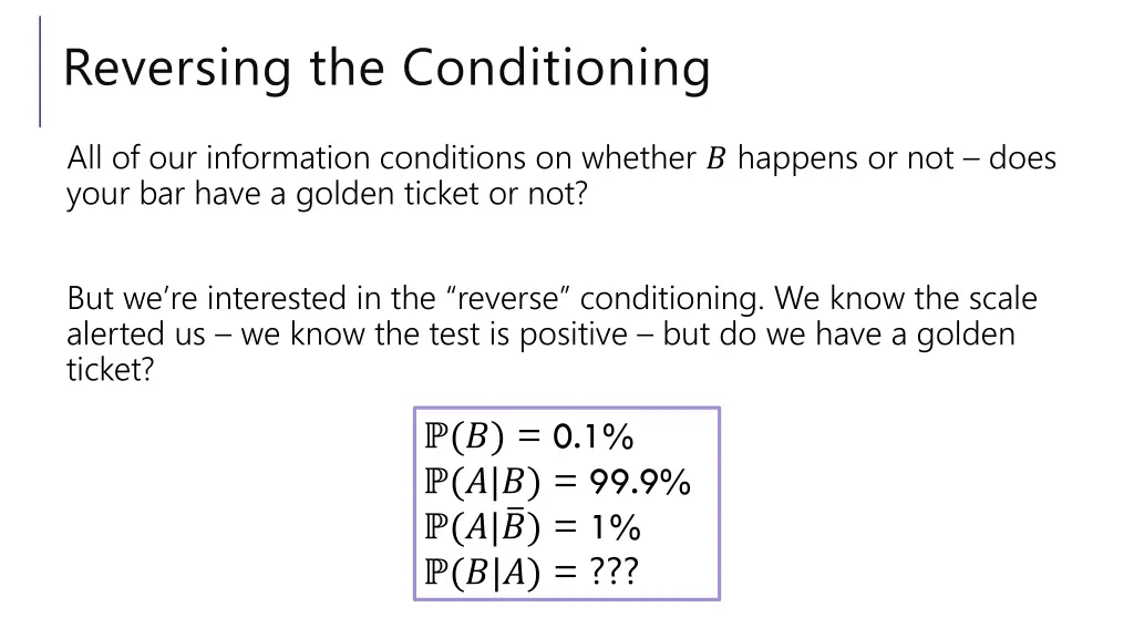 reversing the conditioning