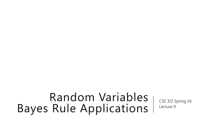 random variables bayes rule applications