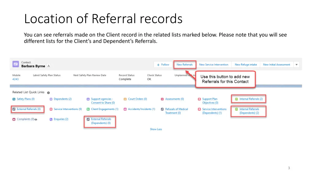 location of referral records