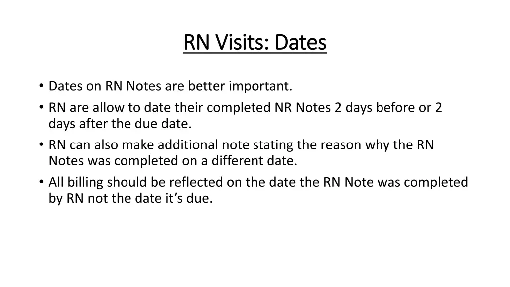 rn visits dates rn visits dates