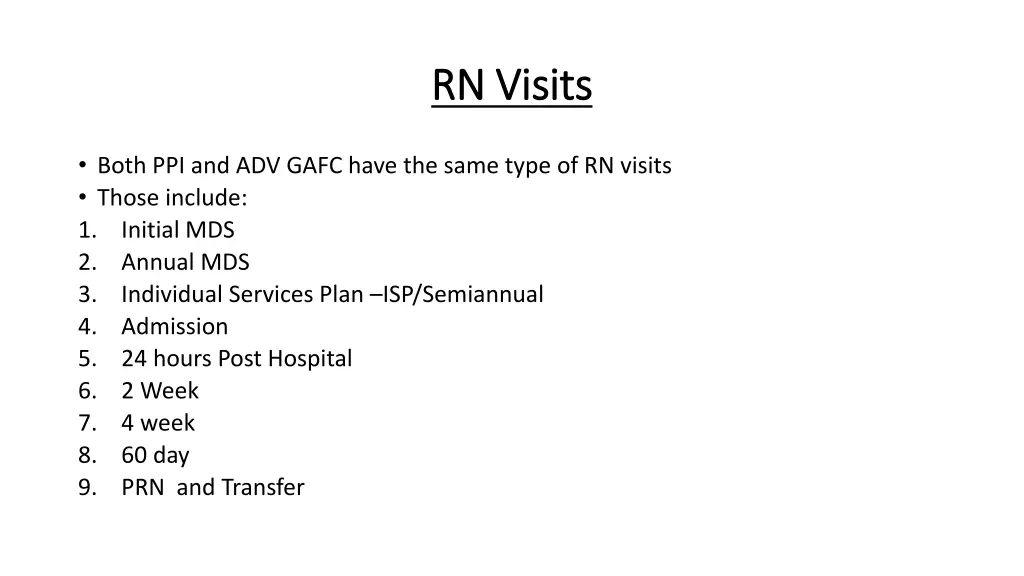rn visits rn visits