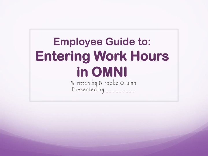 employee guide to entering work hours entering