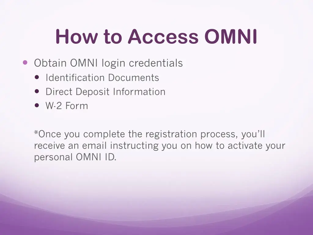 how to access omni