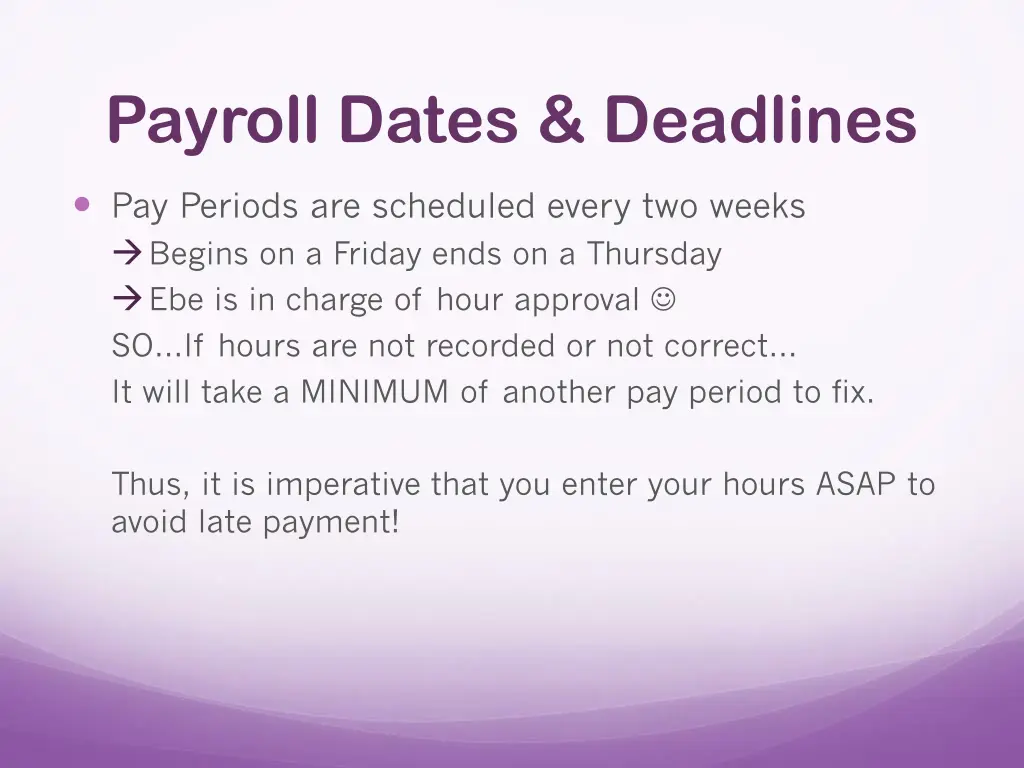 payroll dates deadlines