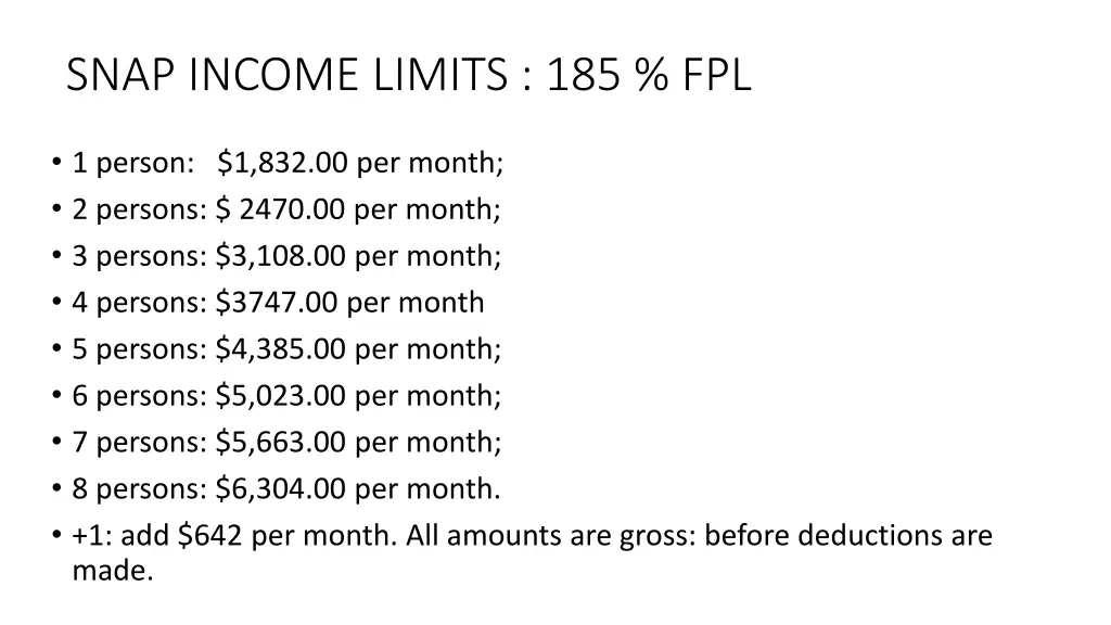 snap income limits 185 fpl
