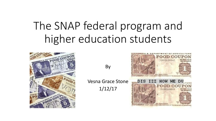 the snap federal program and higher education