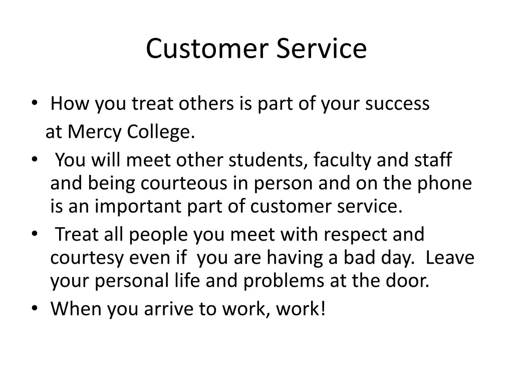 customer service