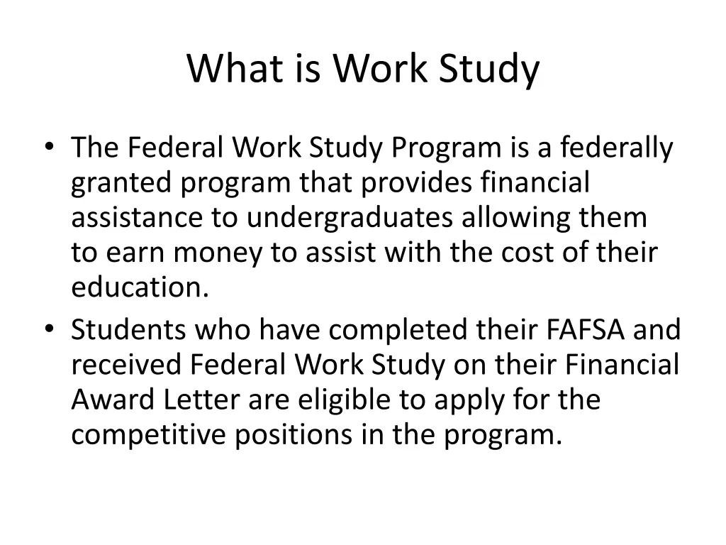 what is work study