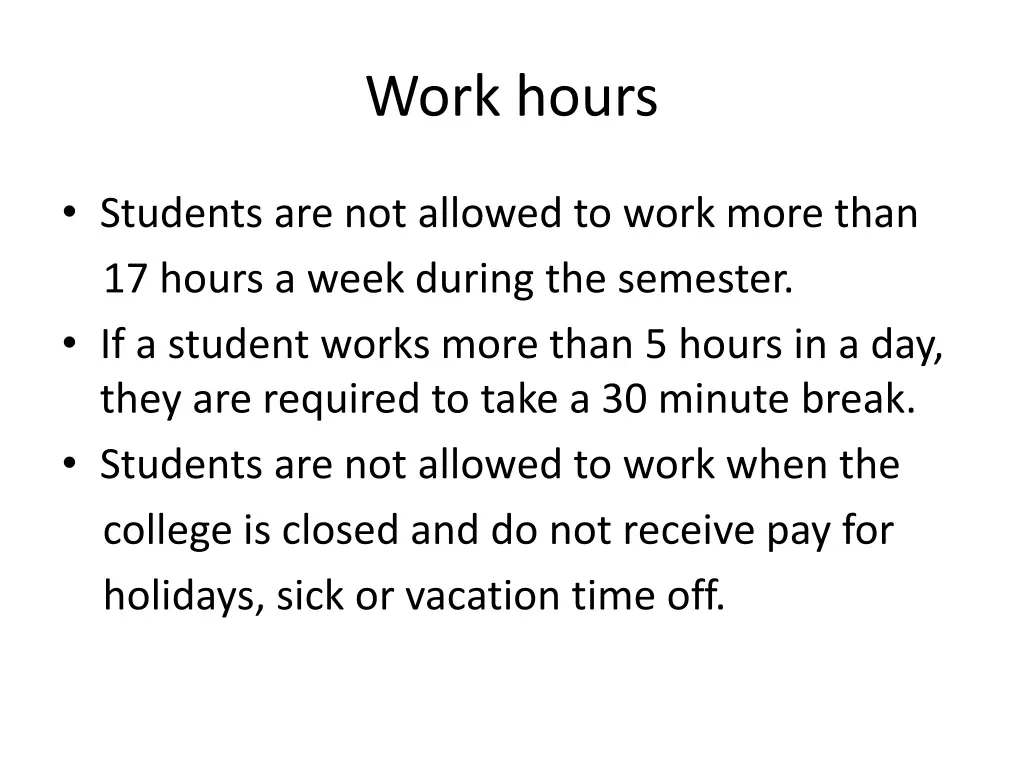 work hours