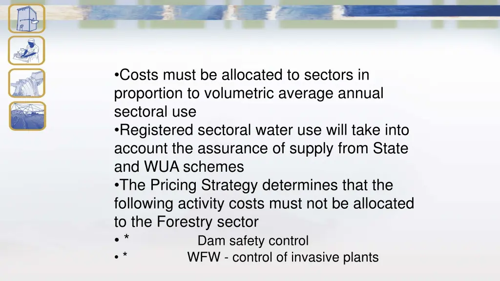 costs must be allocated to sectors in proportion