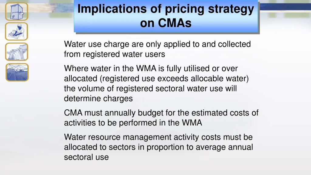 implications of pricing strategy on cmas