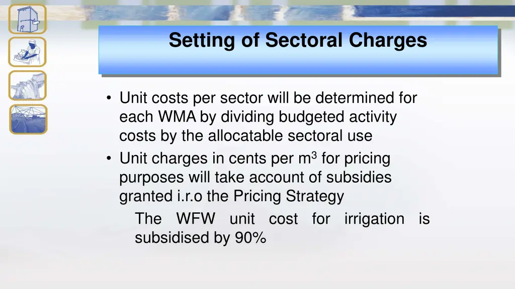 setting of sectoral charges