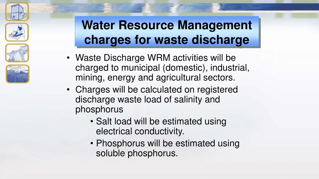 water resource management charges for waste