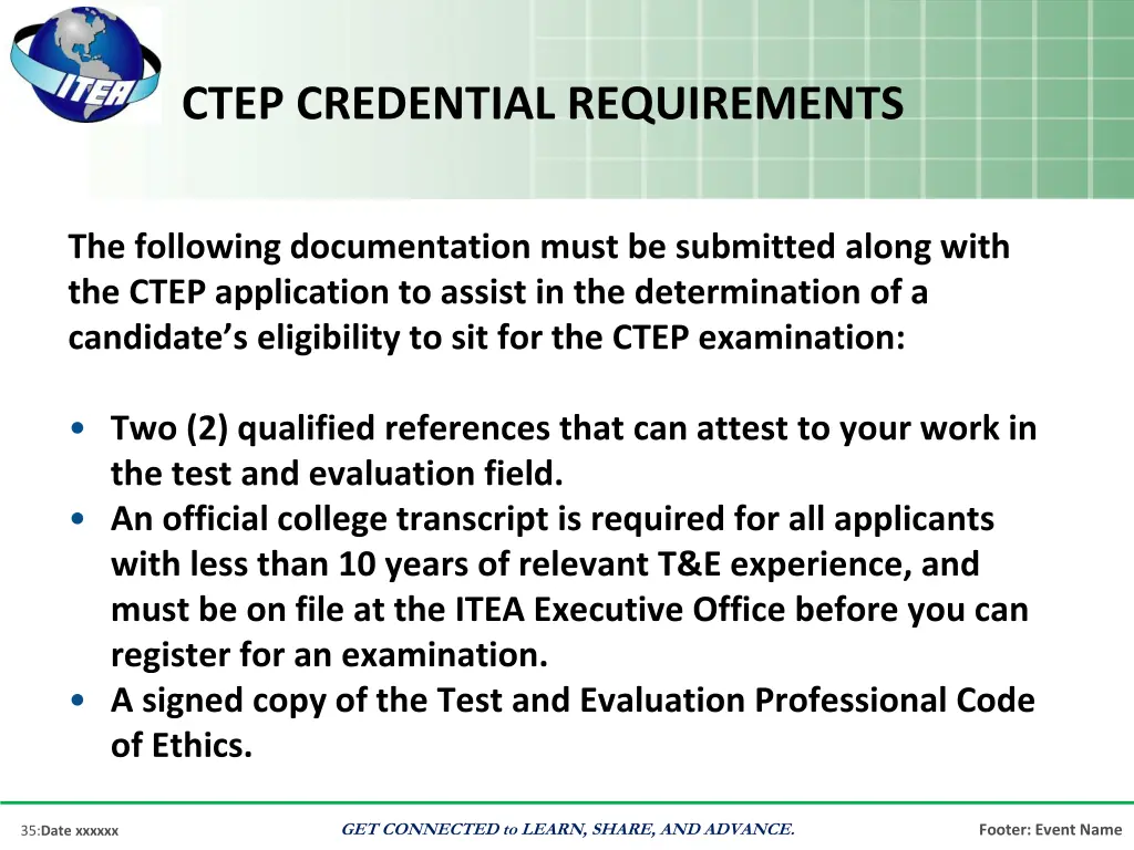 ctep credential requirements