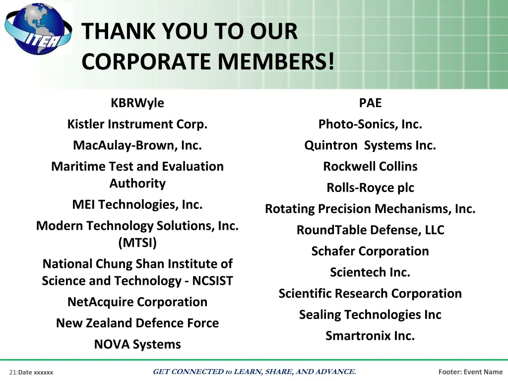 thank you to our corporate members 2
