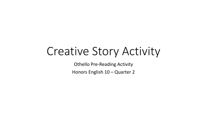 creative story activity