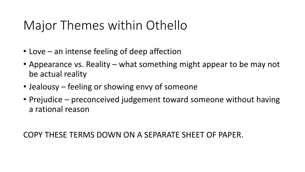 major themes within othello