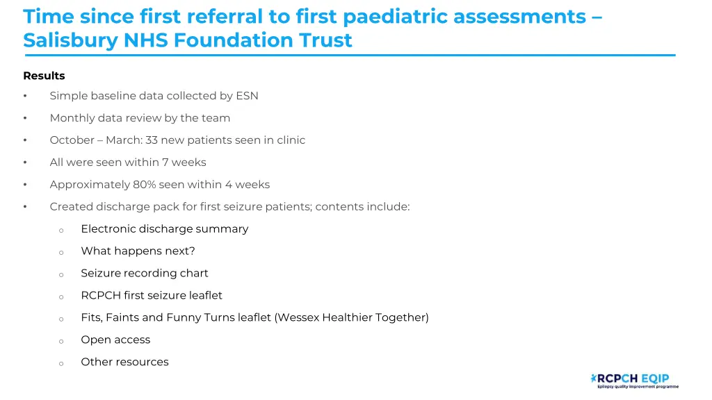time since first referral to first paediatric 4