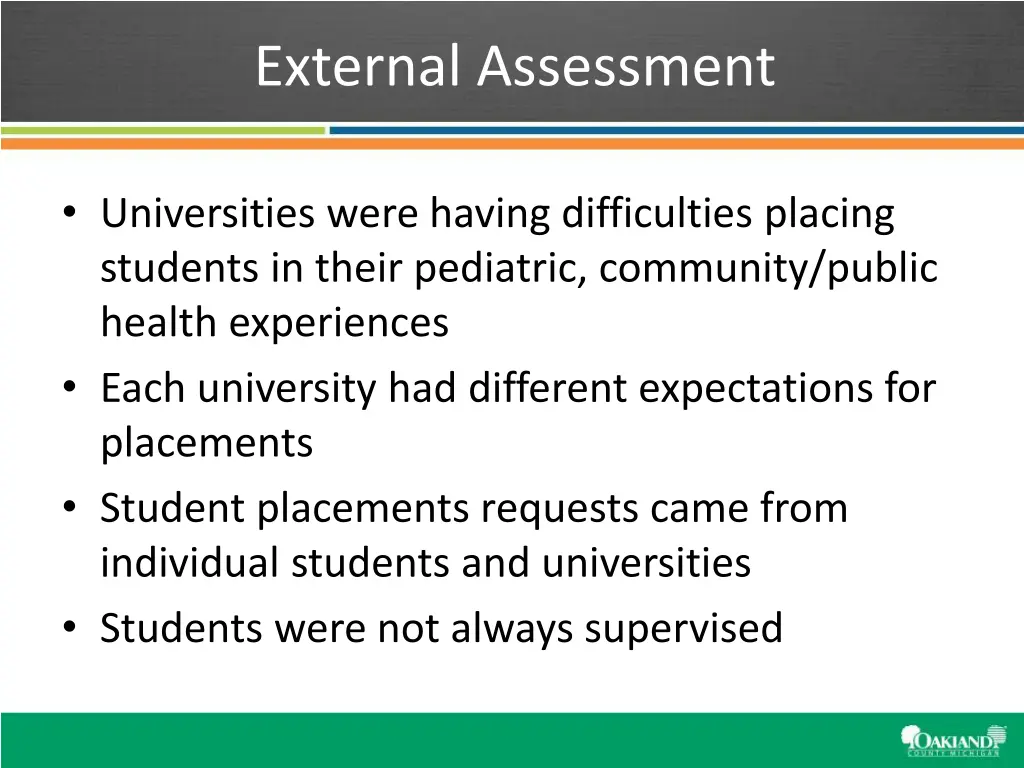 external assessment