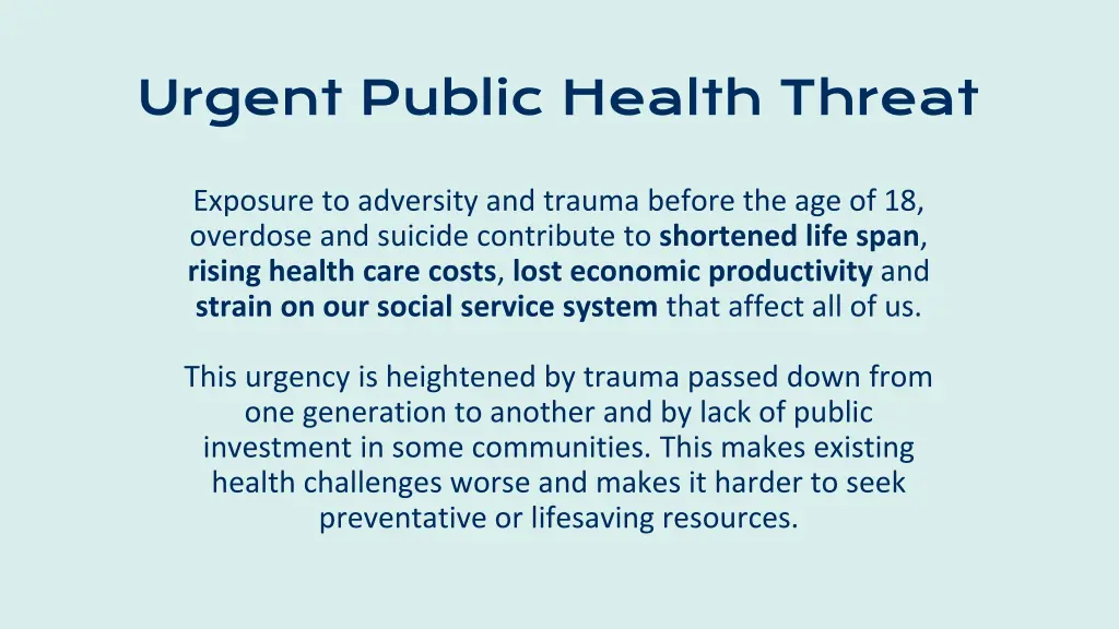 urgent public health threat