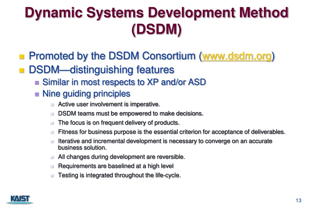 dynamic systems development method dsdm