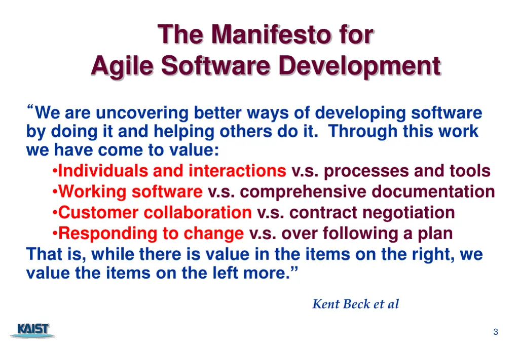 the manifesto for agile software development