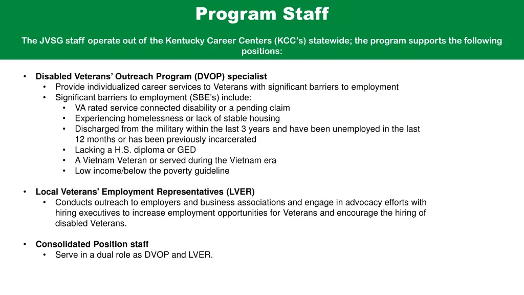 program staff