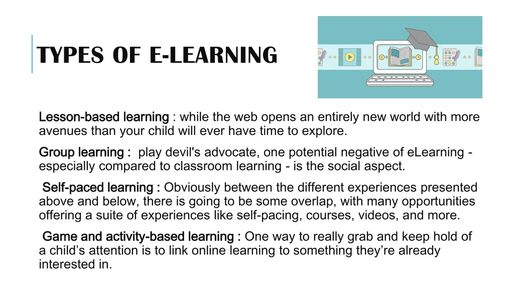 types of e learning