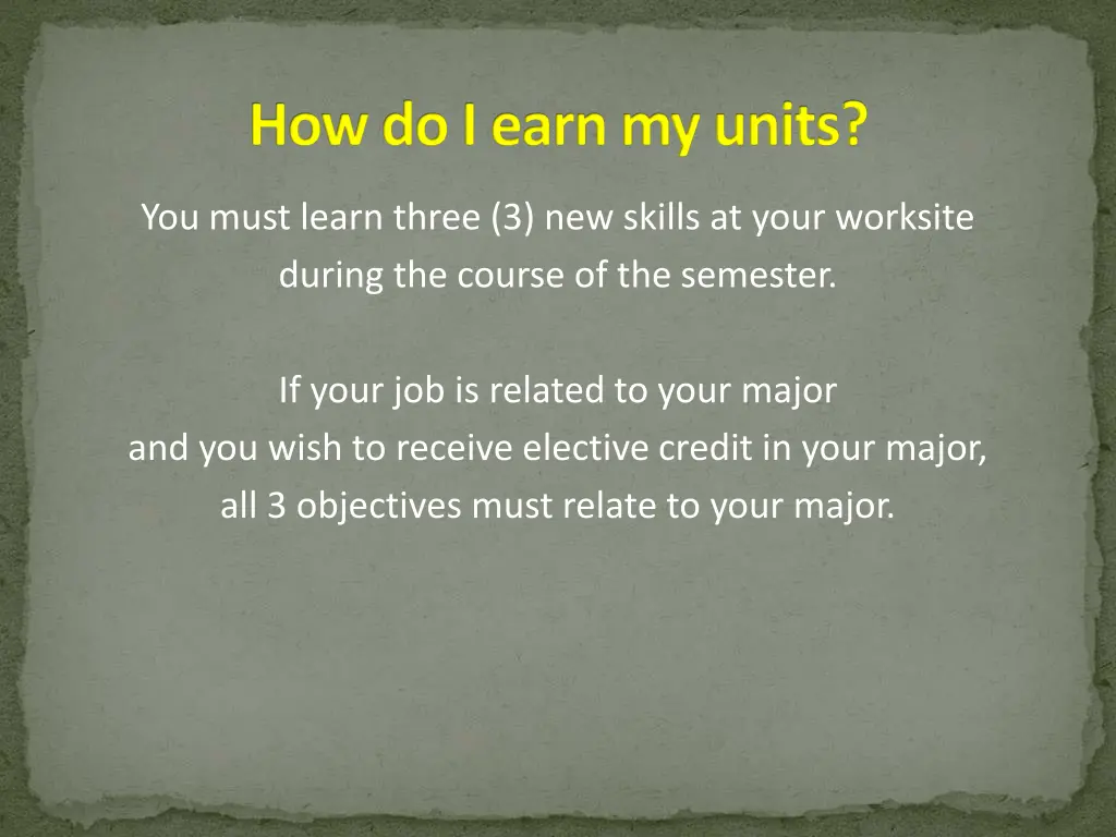 how do i earn my units