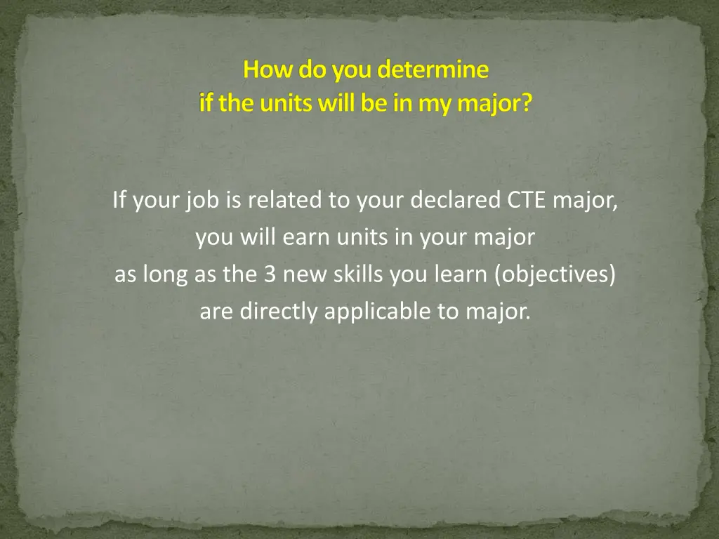 how do you determine if the units will