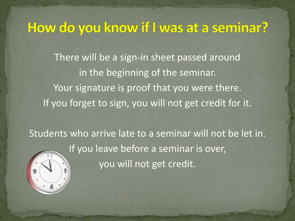 how do you know if i was at a seminar