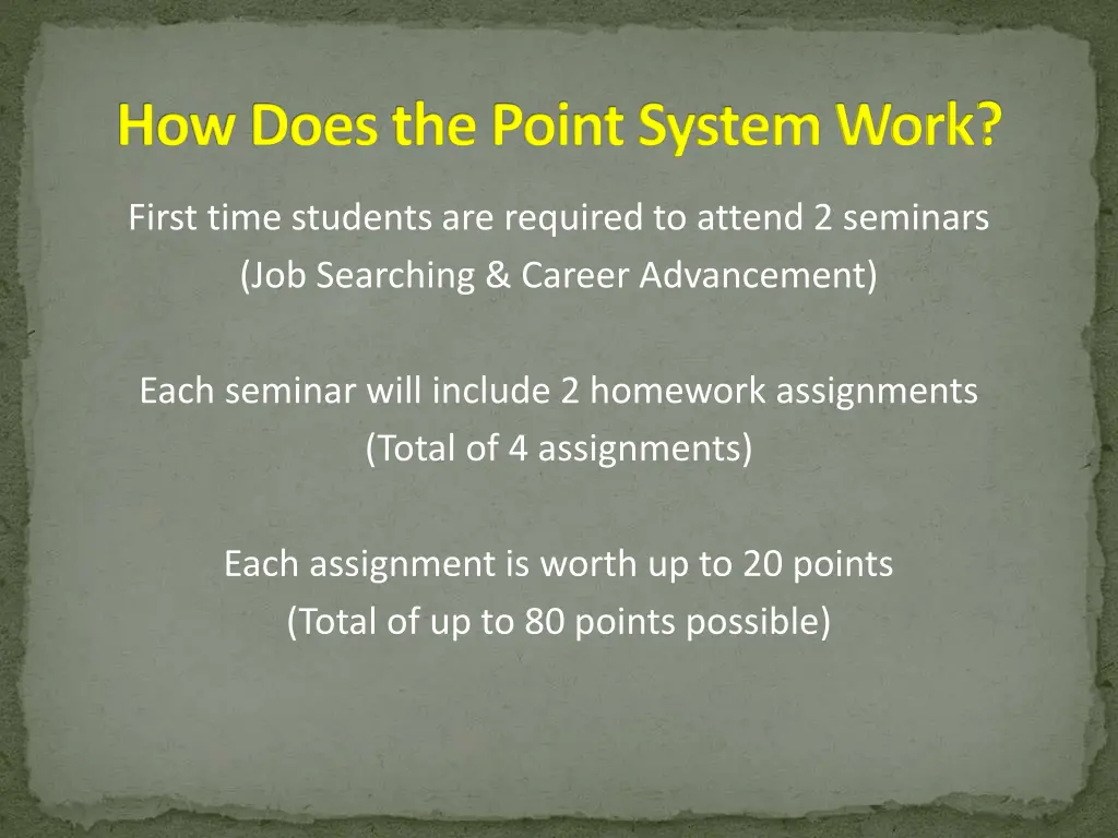 how does the point system work