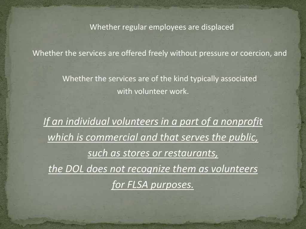 whether regular employees are displaced
