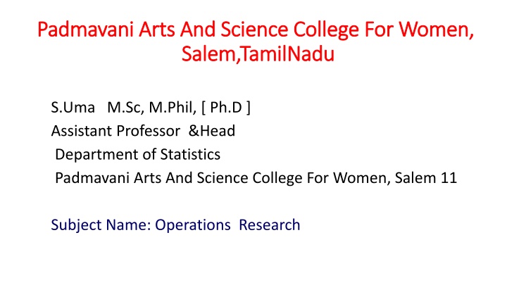 padmavani arts and science college for women