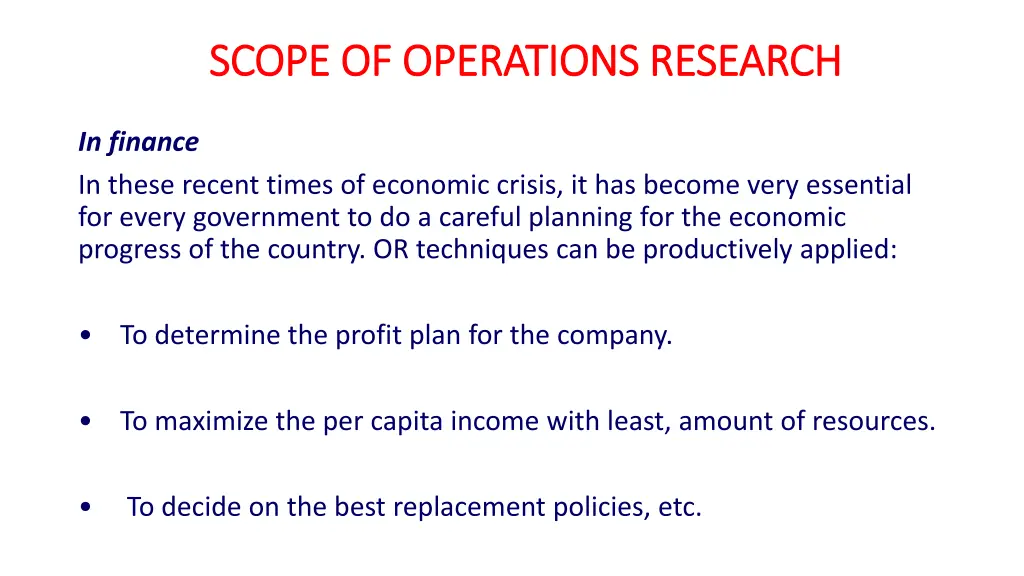 scope of operations research scope of operations 1