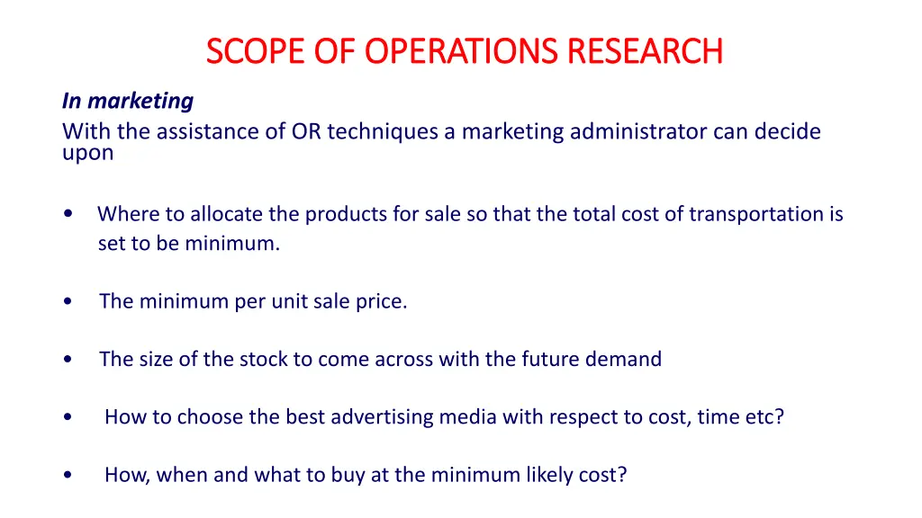 scope of operations research scope of operations 3