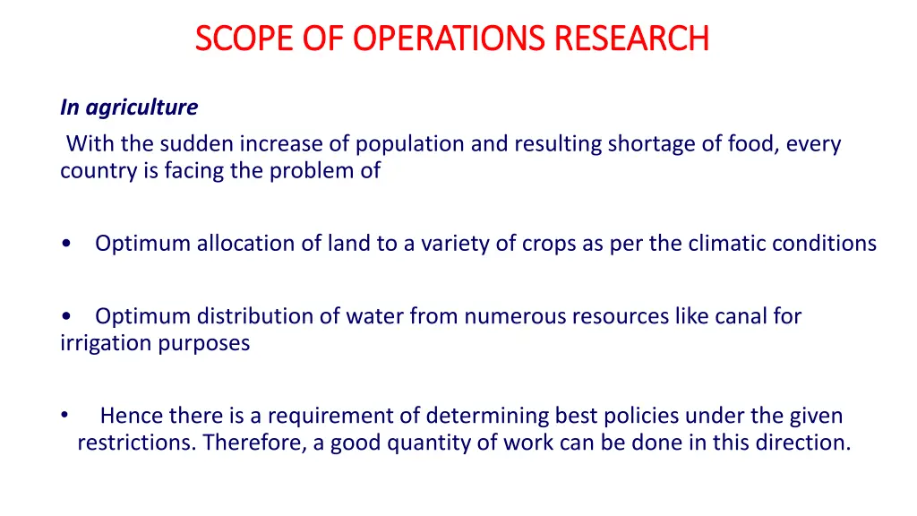 scope of operations research scope of operations