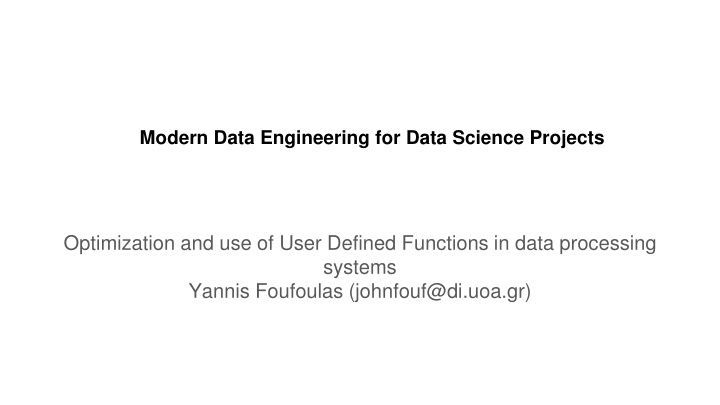 modern data engineering for data science projects