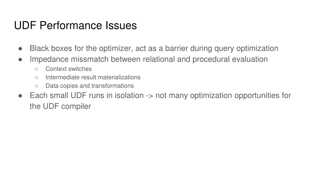 udf performance issues