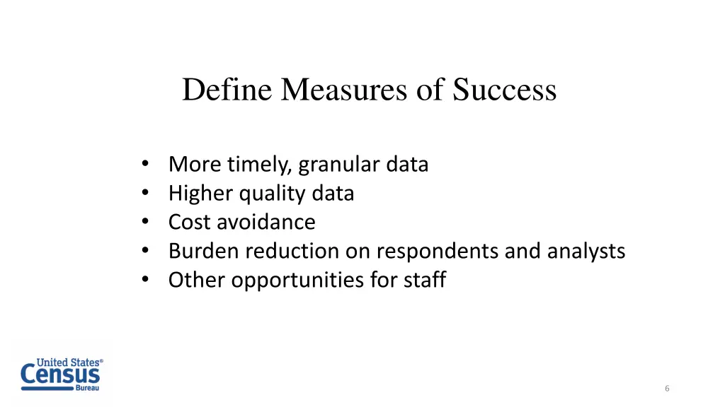 define measures of success