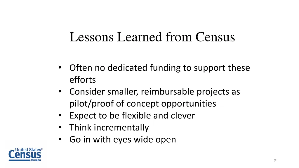 lessons learned from census
