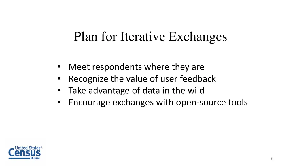 plan for iterative exchanges