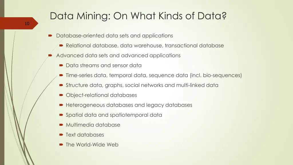data mining on what kinds of data