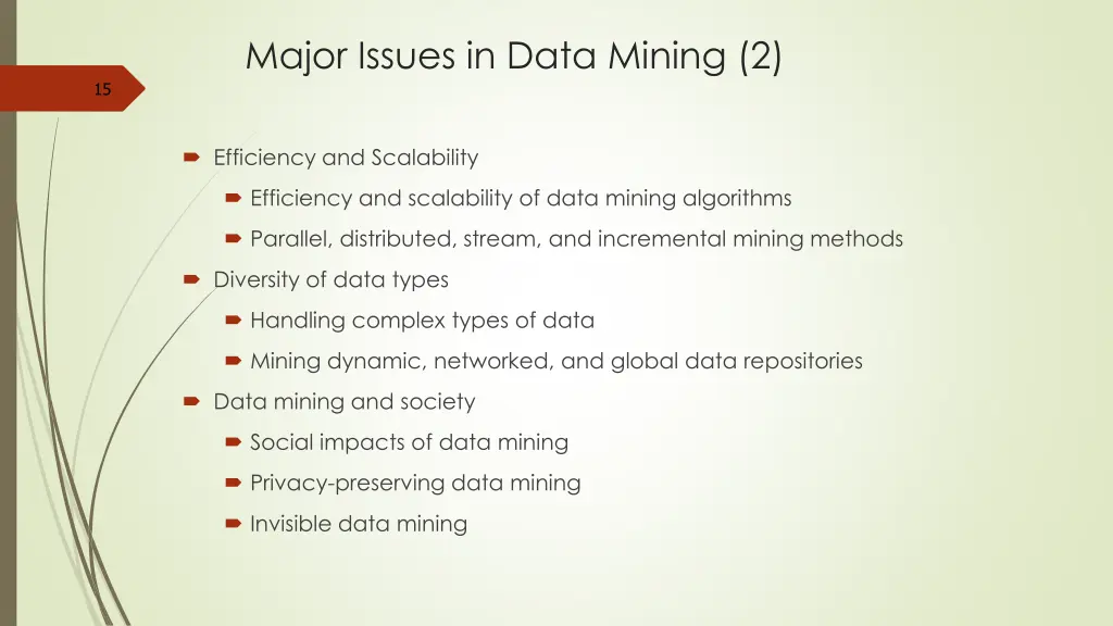 major issues in data mining 2