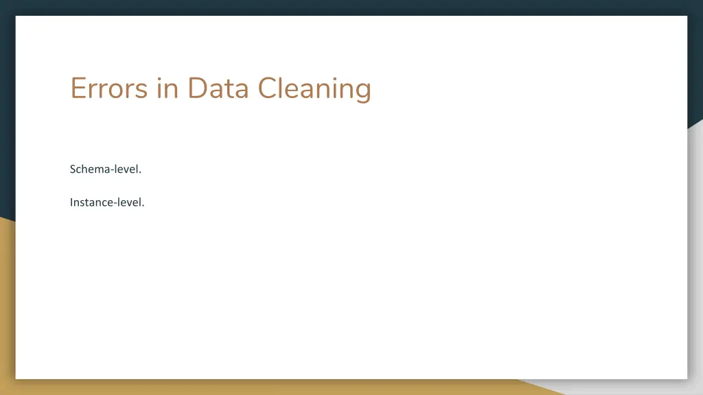 errors in data cleaning