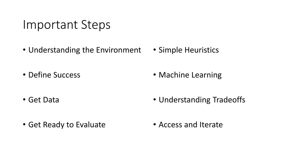 important steps