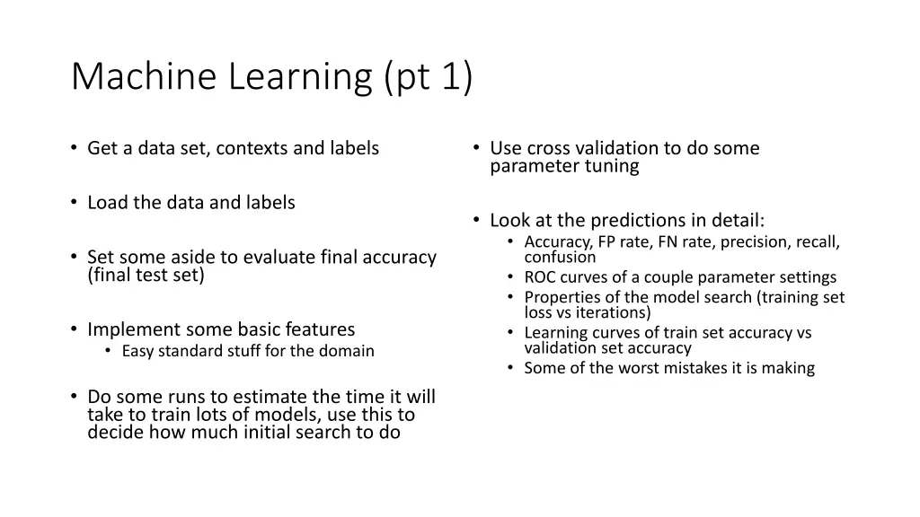machine learning pt 1