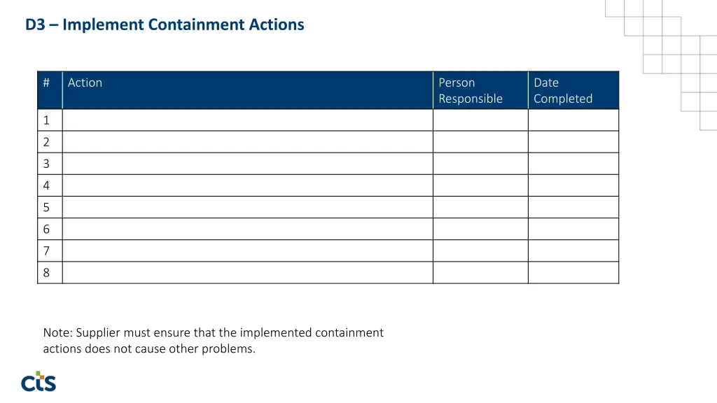 d3 implement containment actions