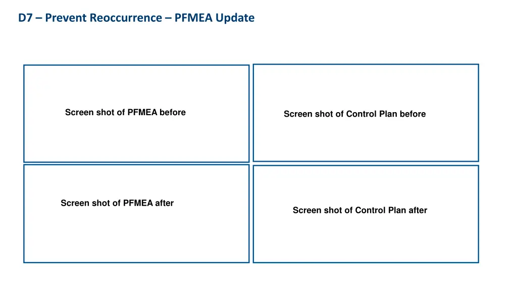 d7 prevent reoccurrence pfmea update